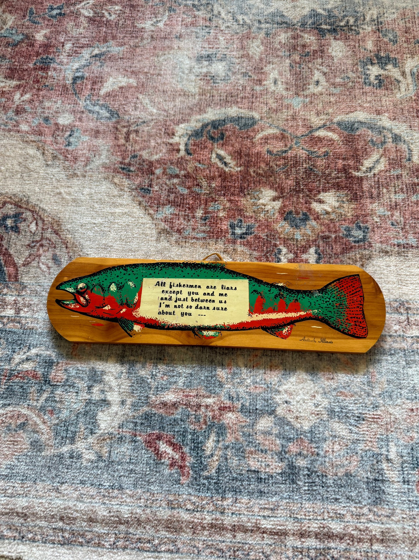 Vintage Fishermen Are Liars Cedar Sign