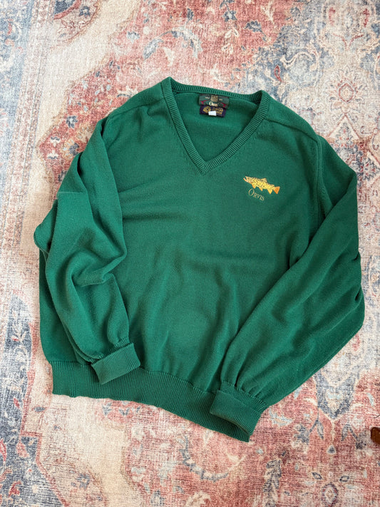 Vintage Orvis Egyptian Cotton V Neck Sweater - XL