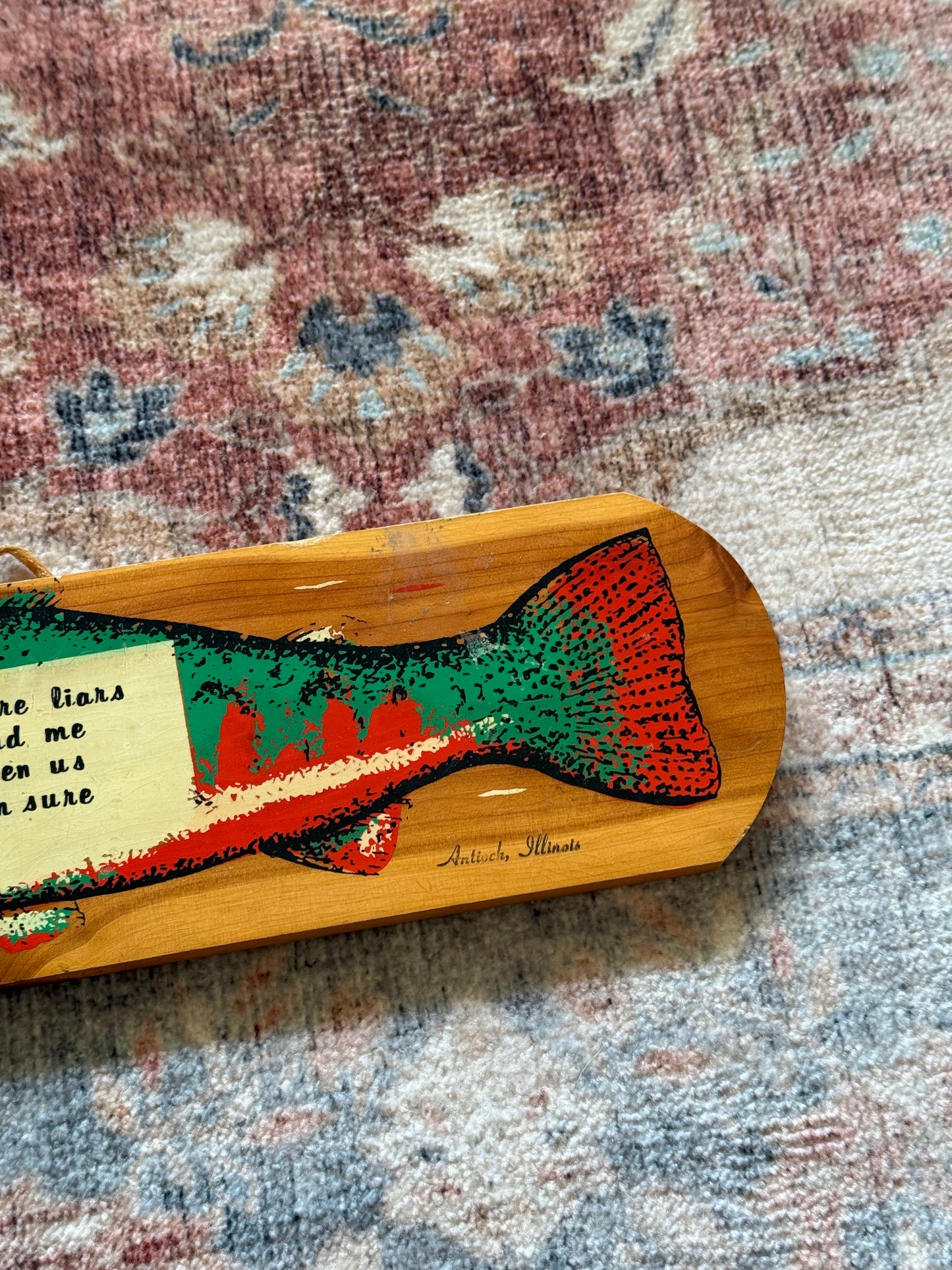 Vintage Fishermen Are Liars Cedar Sign
