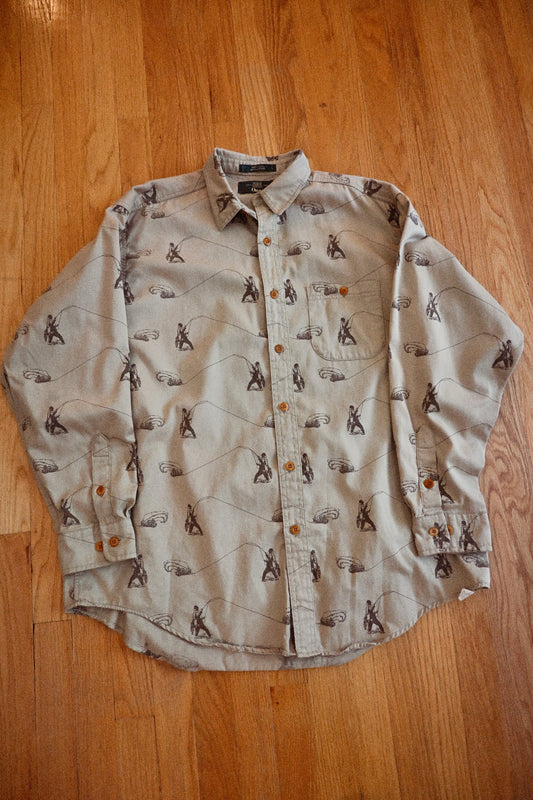 Vintage Orvis Angler All Over Shirt - L