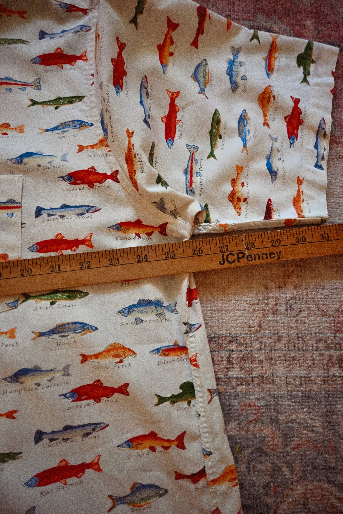 Vintage Orvis Fish All Over Short Sleeve Shirt - XL