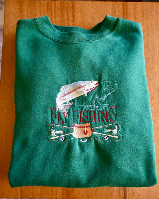 Vintage Fly Fishing Sweatshirt - L