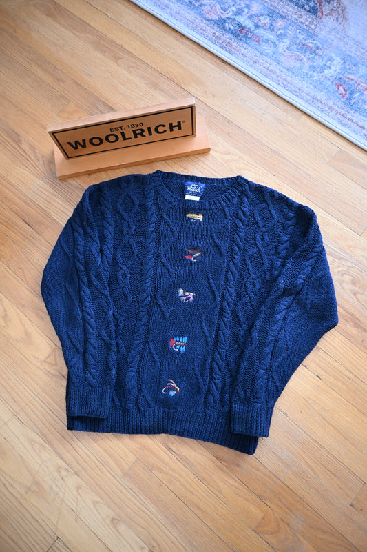 Vintage Woolrich Fly Fishing Wool Sweater - M