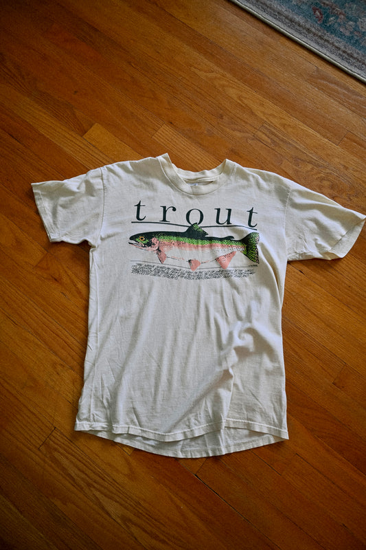 80s distressed trout tee - L