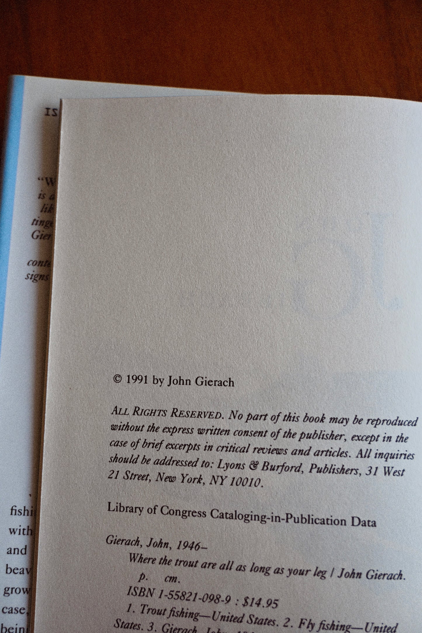 Where the Trout Are All As Long As Your Leg - John Gierach