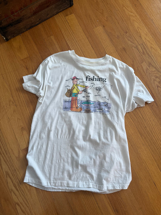 Heavily Distressed Fishing Chart T - XL