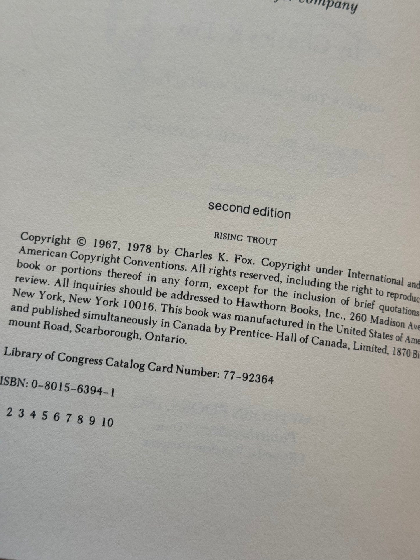 Rising Trout Second Edition - Charles K. Fox