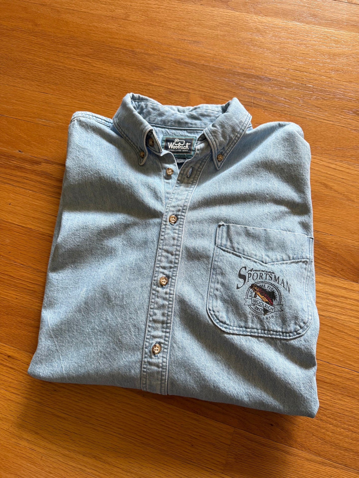 Woolrich Denim Rainbow Trout Shirt - L
