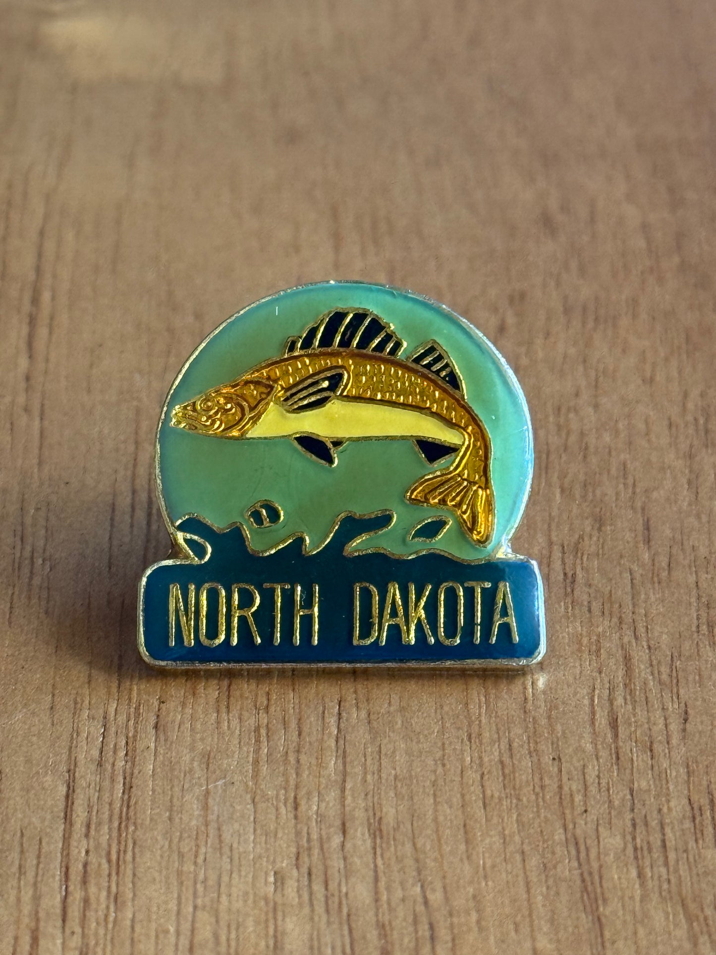North Dakota Fishing Pin