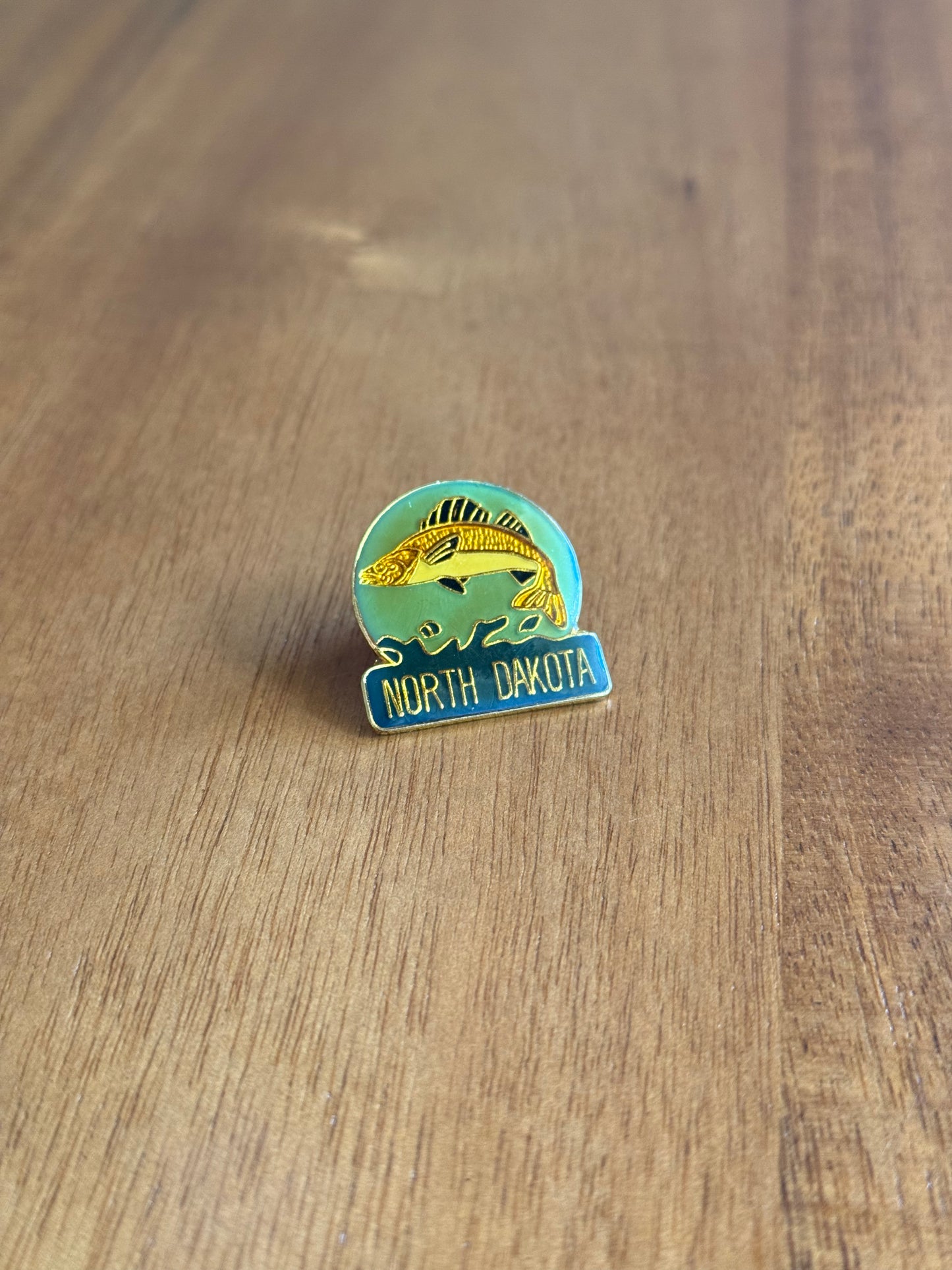 North Dakota Fishing Pin
