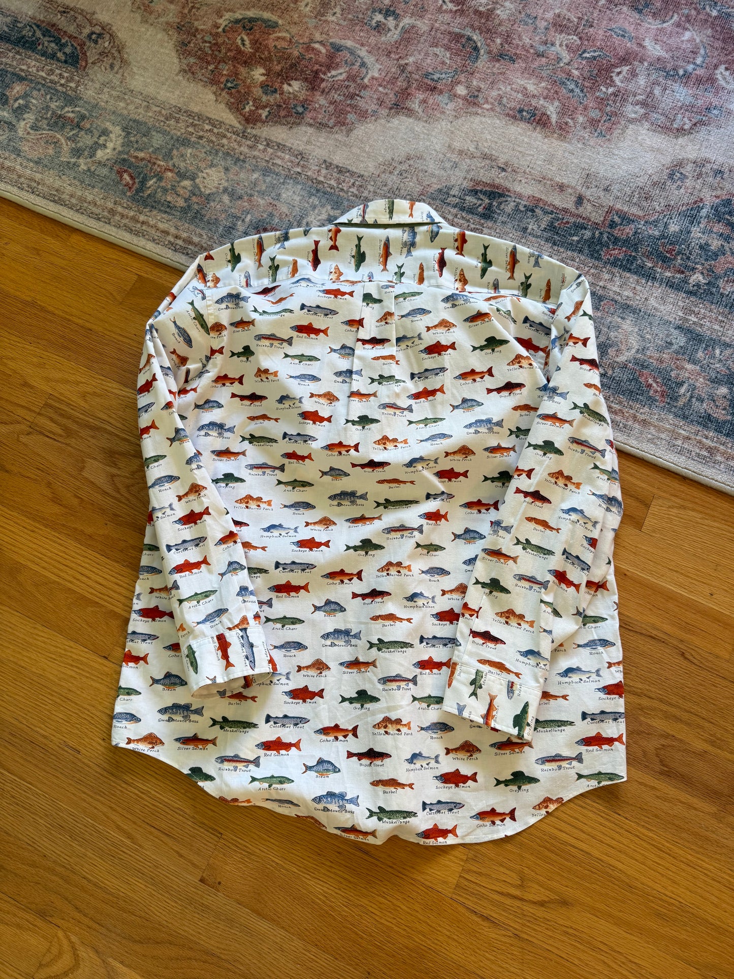Vintage Orvis Fish All Over Shirt - XL