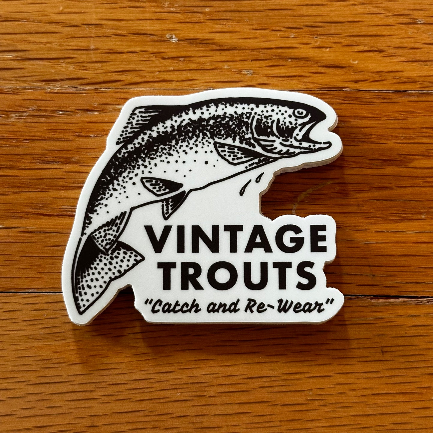 Vintage Trouts Die Cut Sticker