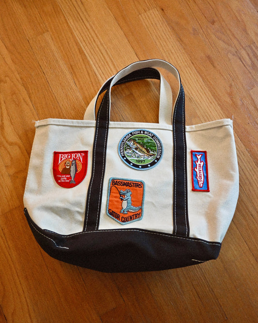 Vintage Fishing Patches Boat and Tote - M