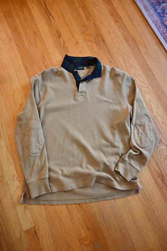 Modern J.Crew Tartan Collar Rugby - L