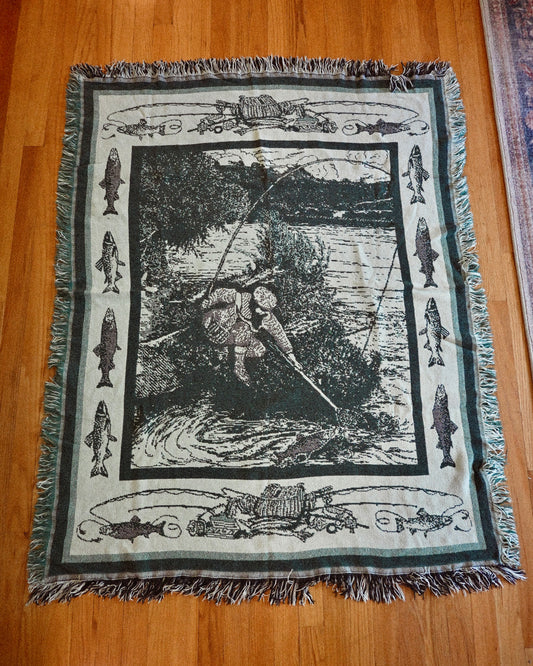 Vintage Fly Fishing Tapestry