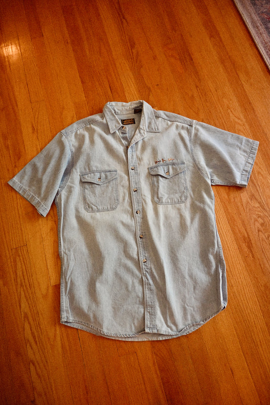 Eddie Bauer Denim Dry Fly Short Sleeve - XL
