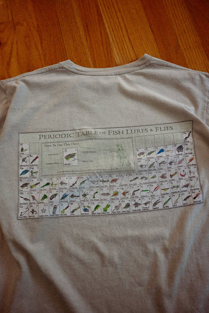 Distressed Columbia Periodic Table of Fish Lures & Flies T - M/L
