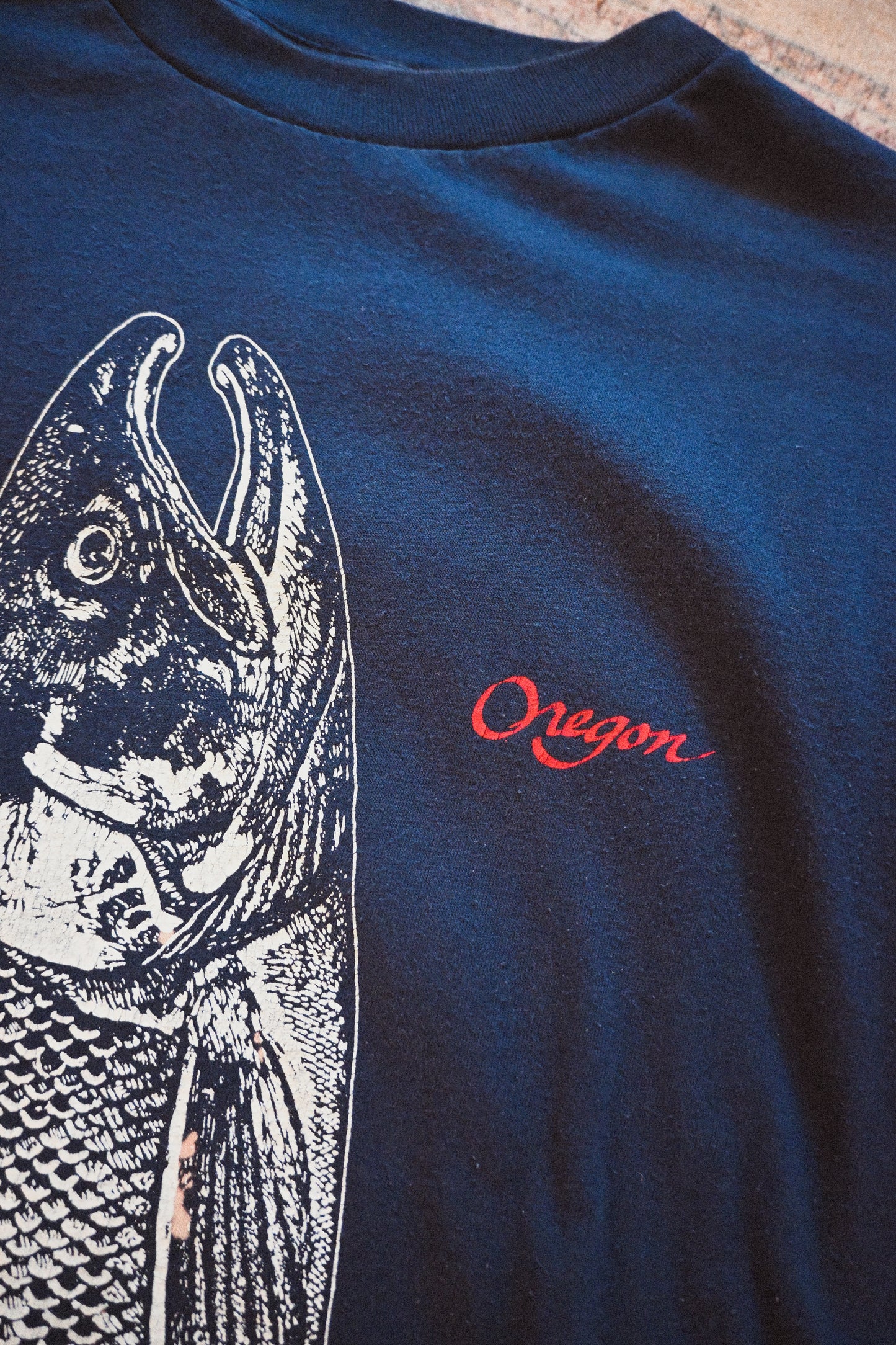 Distressed Oregon Salmon T - L