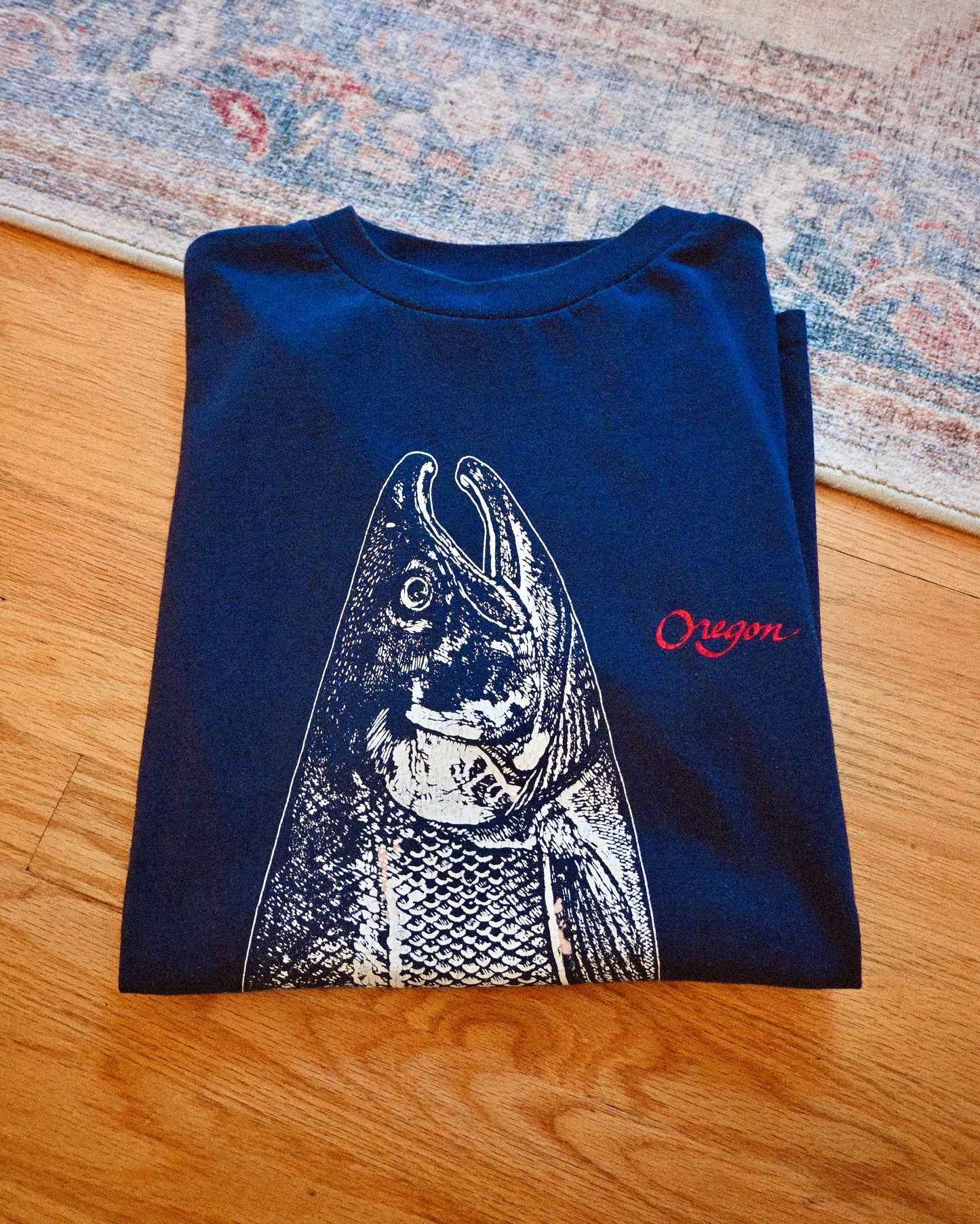 Distressed Oregon Salmon T - L