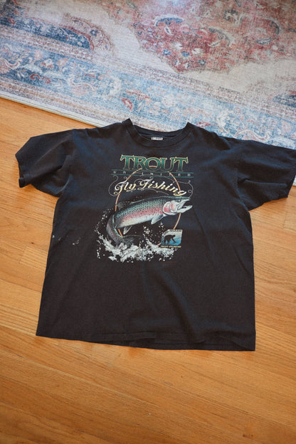 Distressed Trout Unlimited Rainbow Trout T - XL