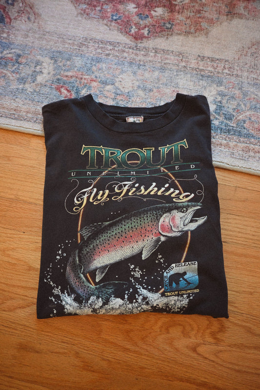 Distressed Trout Unlimited Rainbow Trout T - XL