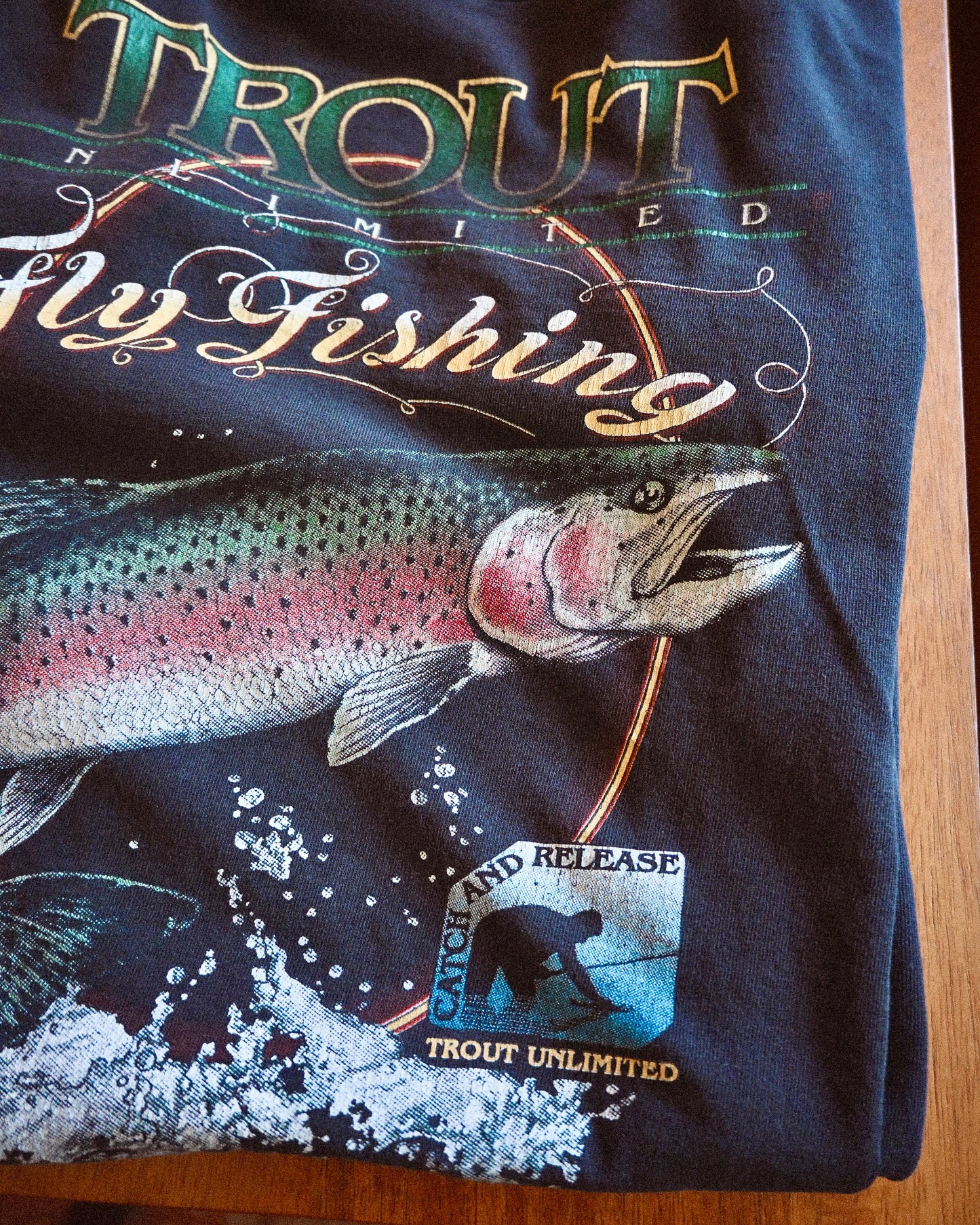 Distressed Trout Unlimited Rainbow Trout T - XL