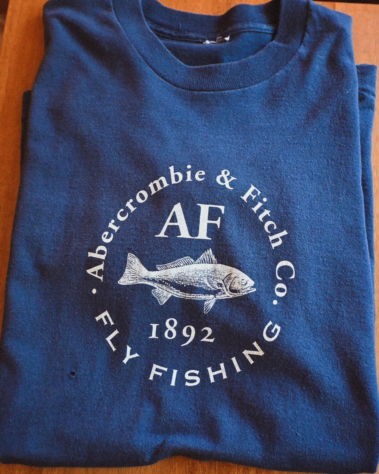 Distressed Abercrombie and Fitch Fly Fishing T - L