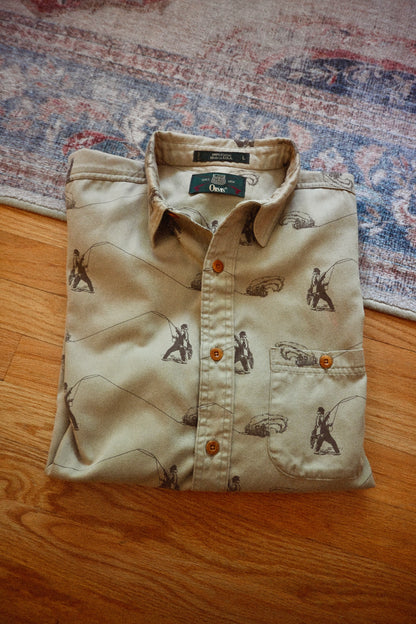Vintage Orvis Angler All Over Shirt - L