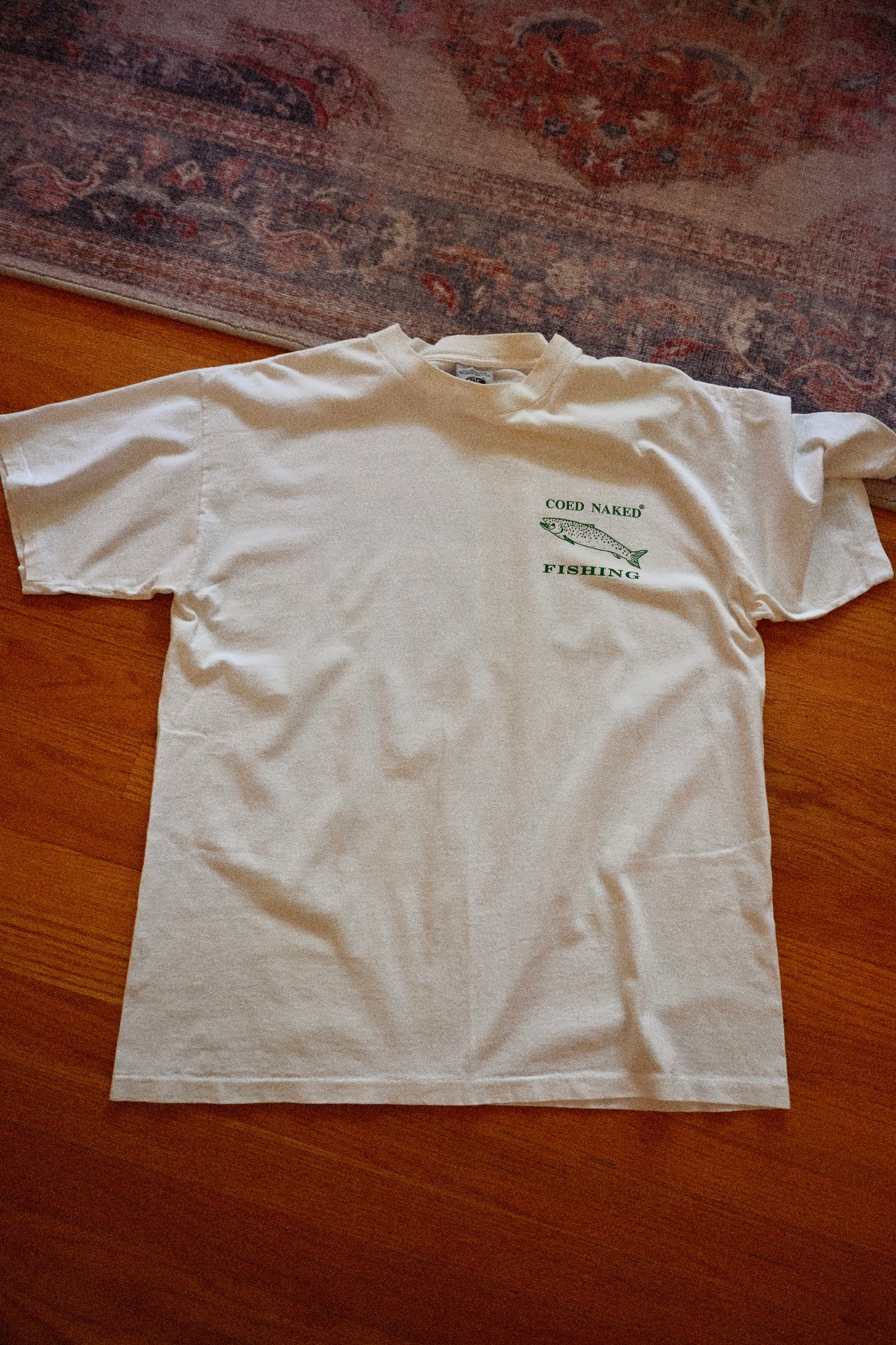 Distressed Coed Naked Fishing T - XL