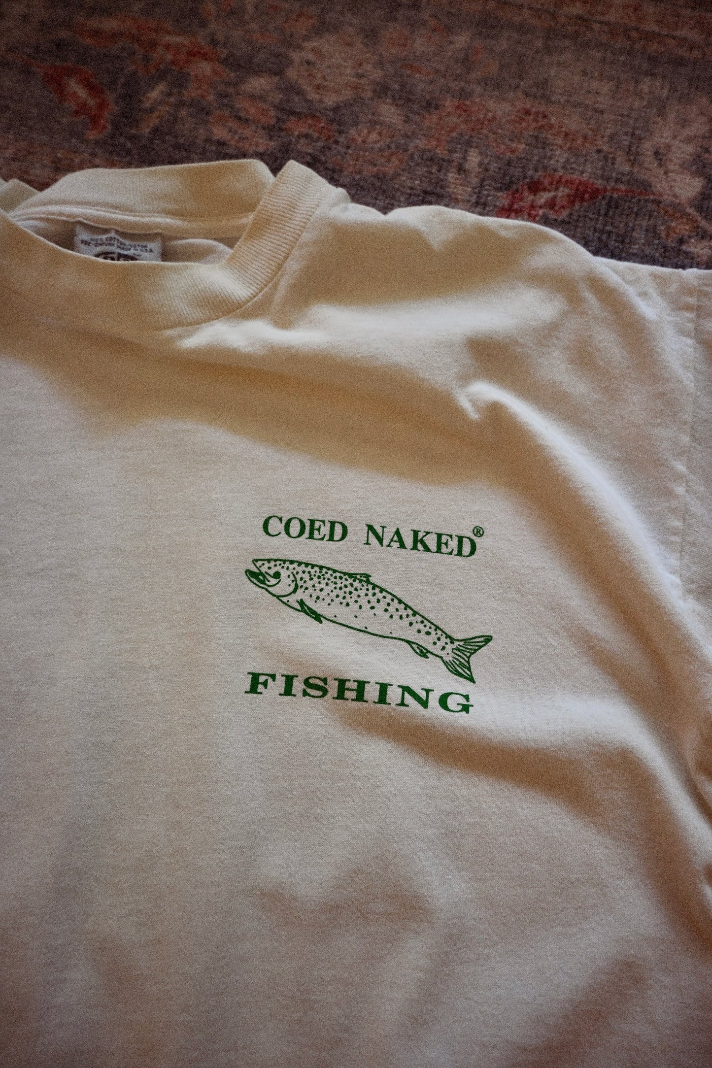 Distressed Coed Naked Fishing T - XL