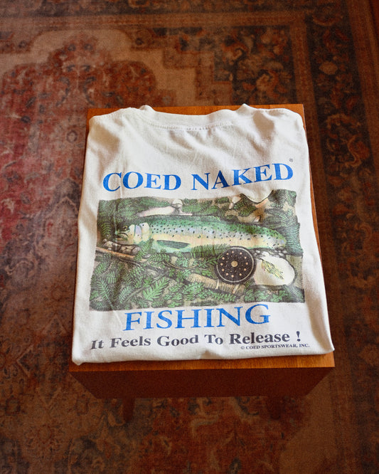 Distressed Coed Naked Fishing T - XL
