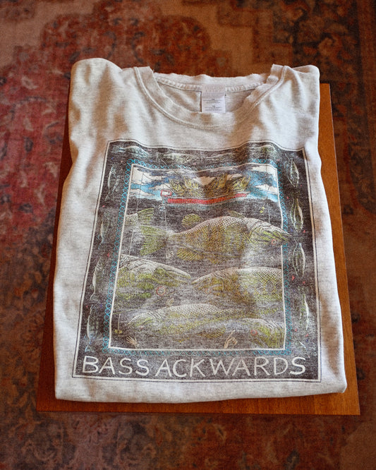 Distressed Ray Troll Bass Ackwards T - XL