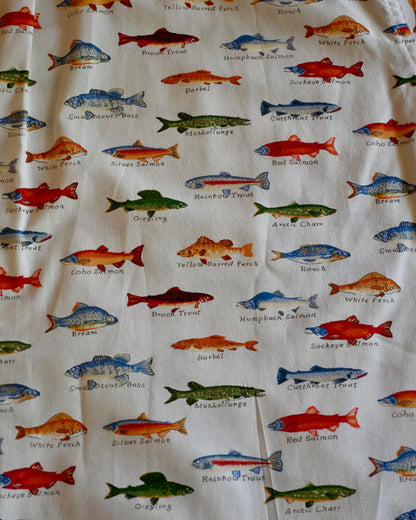Vintage Orvis Fish All Over Short Sleeve Shirt - XL
