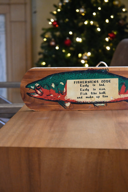 Fishermens Code Painted Cedar Sign - Grand Canyon