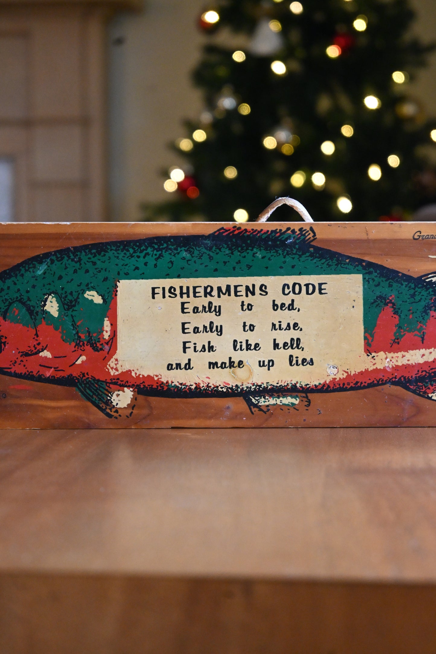 Fishermens Code Painted Cedar Sign - Grand Canyon