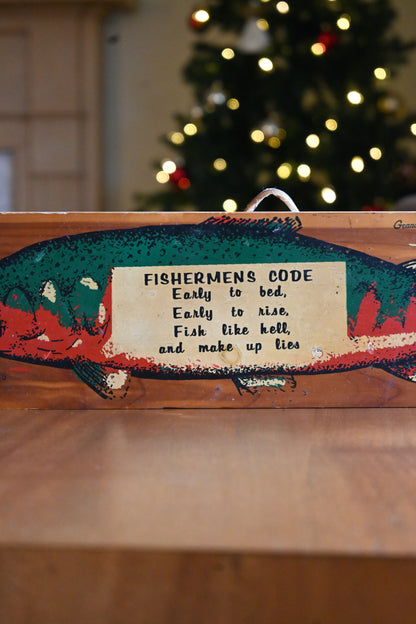 Fishermens Code Painted Cedar Sign - Grand Canyon
