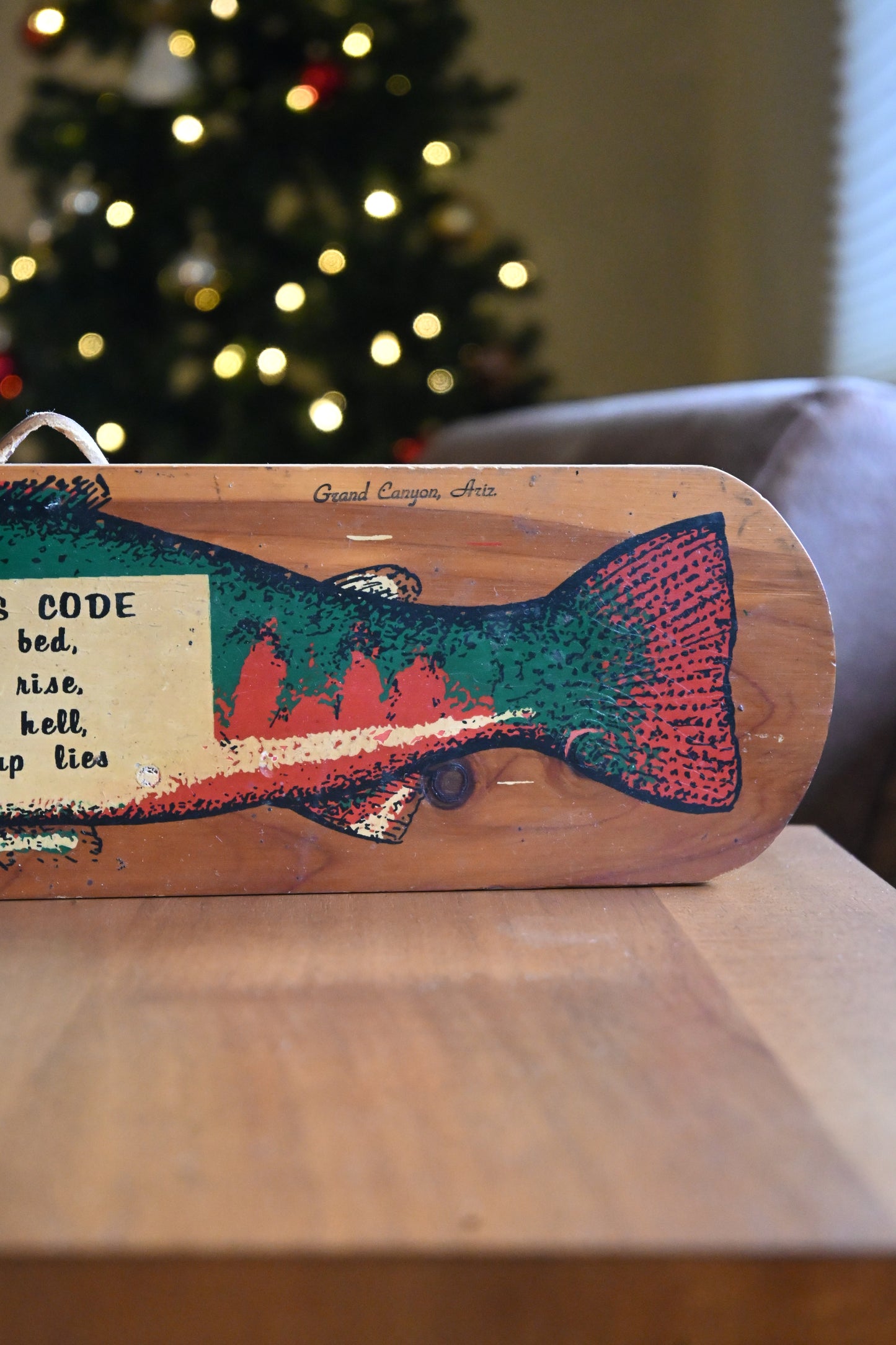 Fishermens Code Painted Cedar Sign - Grand Canyon