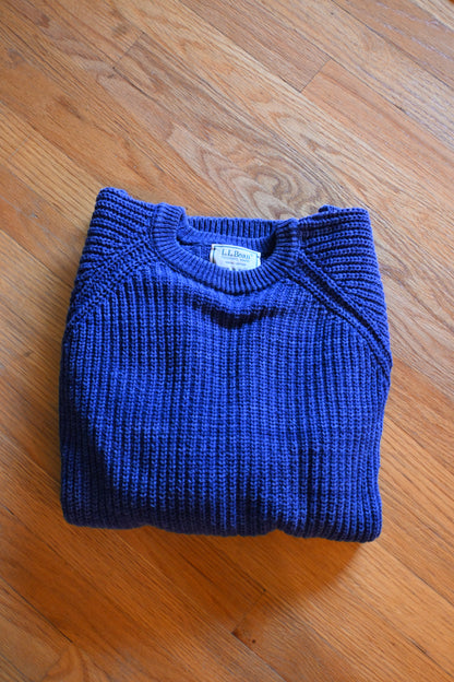 L.L.Bean Cotton Knit Fisherman Sweater - Large Tall Made in USA