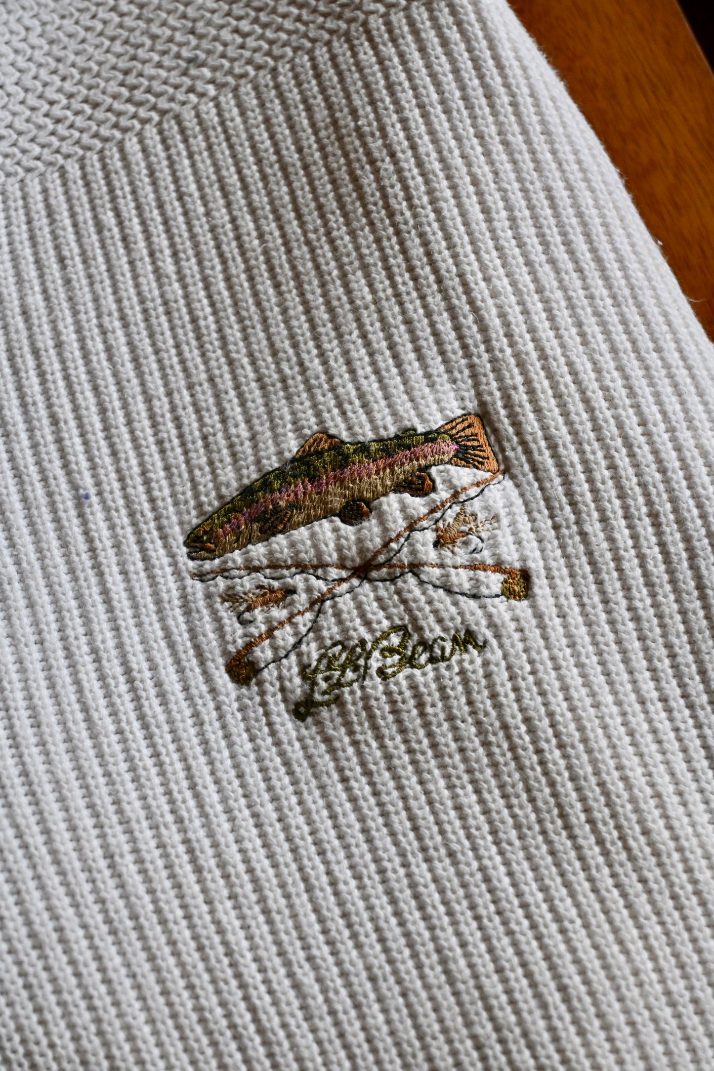 L.L.Bean Trout Cotton Knit Henley - XL Made in USA