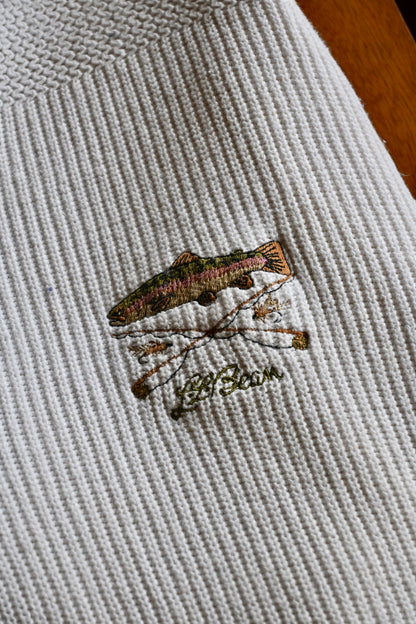 L.L.Bean Trout Cotton Knit Henley - XL Made in USA