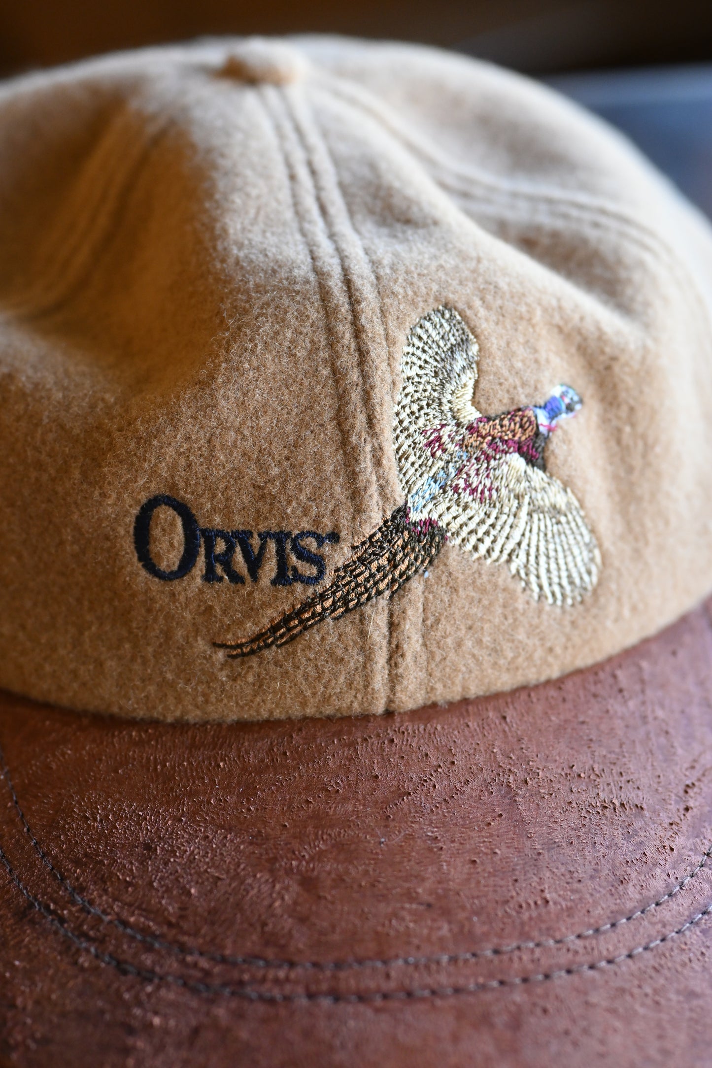 Distressed Orvis Wool Embroidered Pheasant Cap