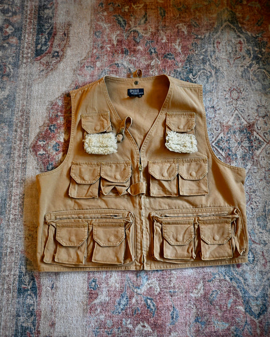 Made in USA Polo Ralph Lauren Canvas Fly Fishing Vest - XL