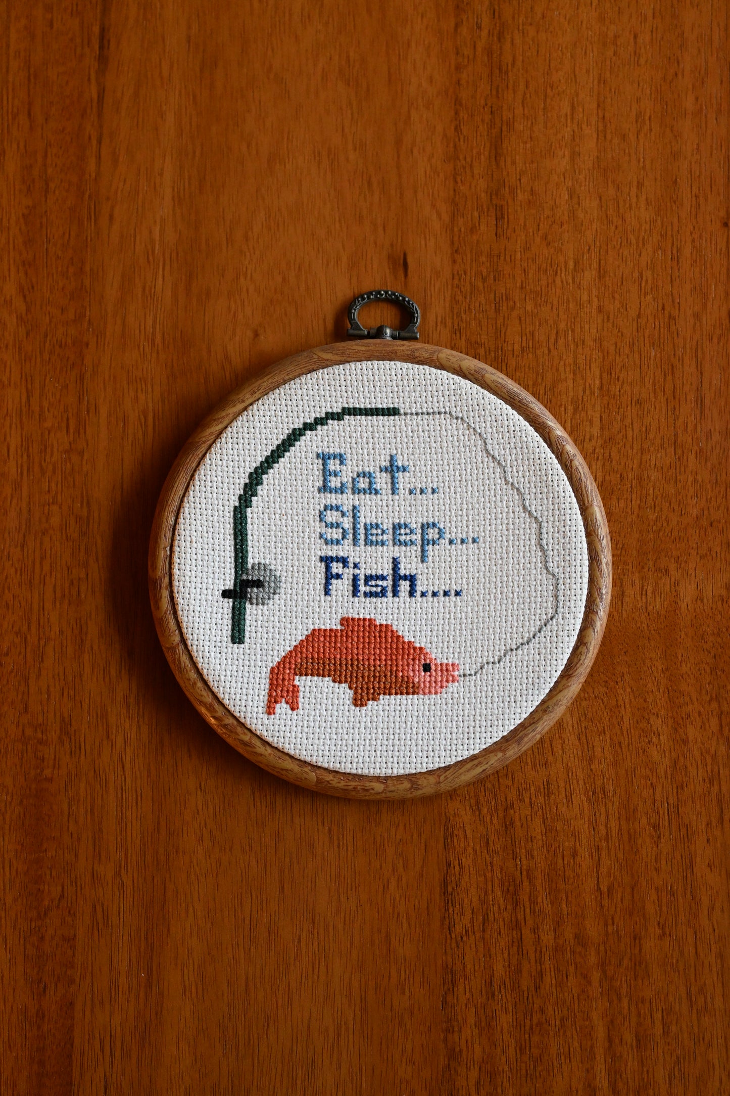 Eat Sleep Fish Cross Stitch - 1994