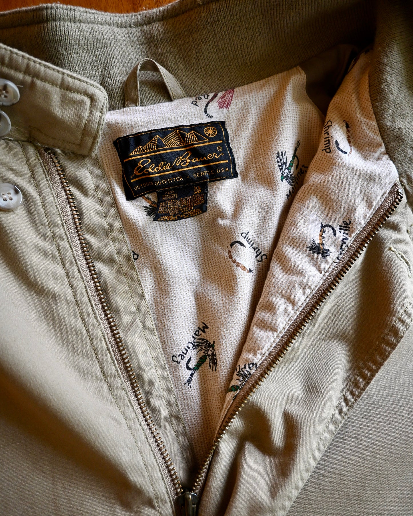 Vintage Eddie Bauer Fly Fishing Lined Bomber - XL