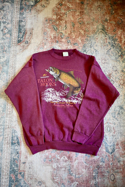 Vintage Talon Hooks Brown Trout Sweatshirt - XL
