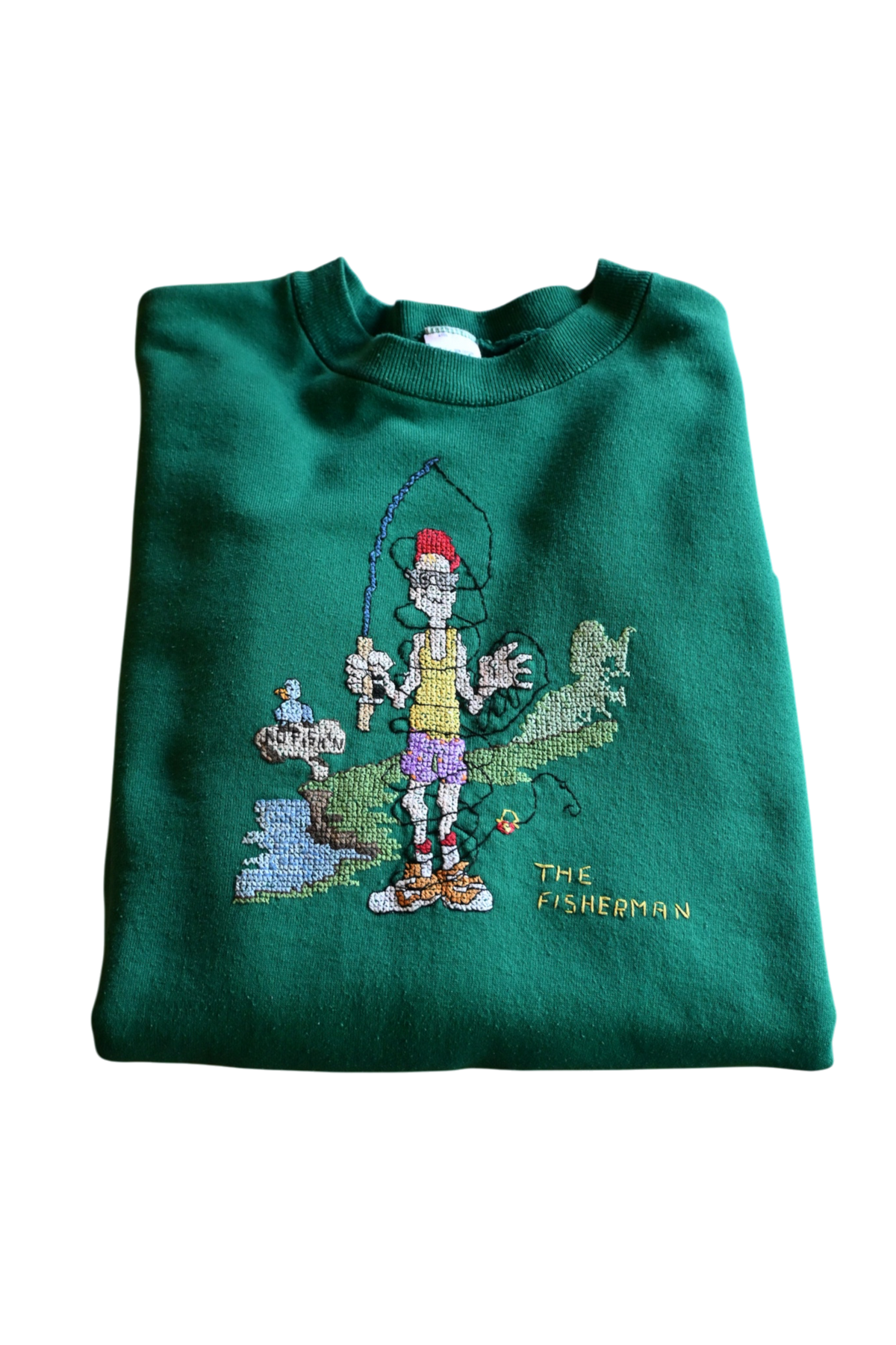 1992 Fisherman Cross Stitch Sweatshirt - XL