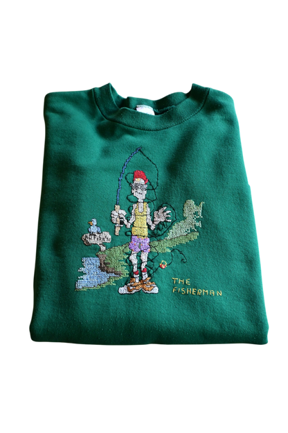 1992 Fisherman Cross Stitch Sweatshirt - XL