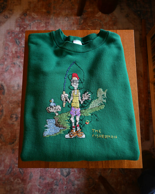 1992 Fisherman Cross Stitch Sweatshirt - XL