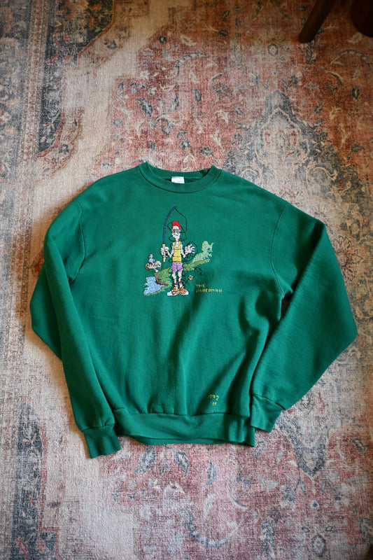 1992 Fisherman Cross Stitch Sweatshirt - XL