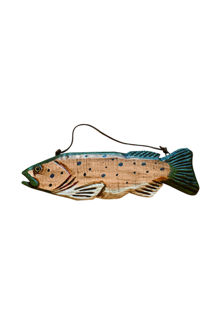 Vintage Hand Carved Trout 27''